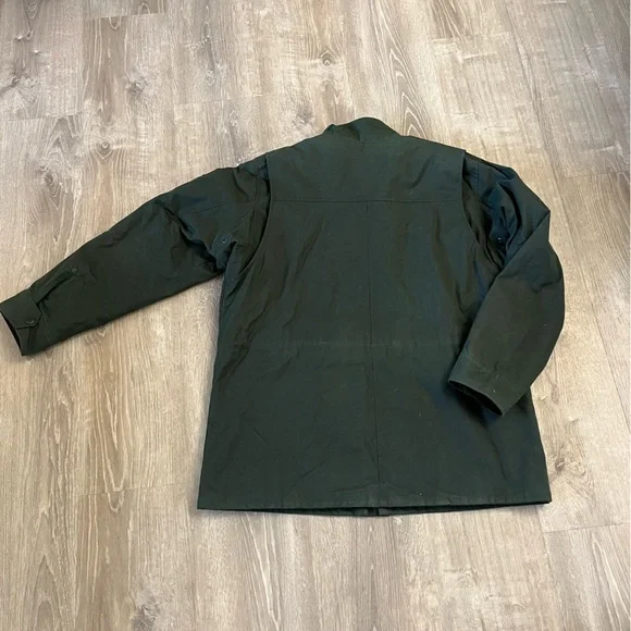 Eddie Bauer Waxed Cotton The Eddie Field Barn Coat Jacket in Army Green Men's XL - Picture 11 of 16